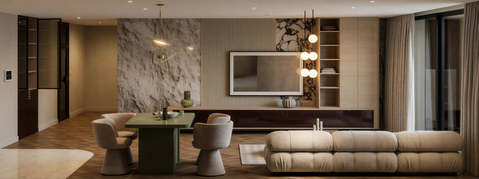 projekt wnętrz Śląsk projekt domu 200 m2 nowoczesne wnętrza domów jednorodzinnych projekt salonu z kuchnią i jadalnią aranżacja wnętrz Śląsk projekt wnętrz domu jednorodzinnego