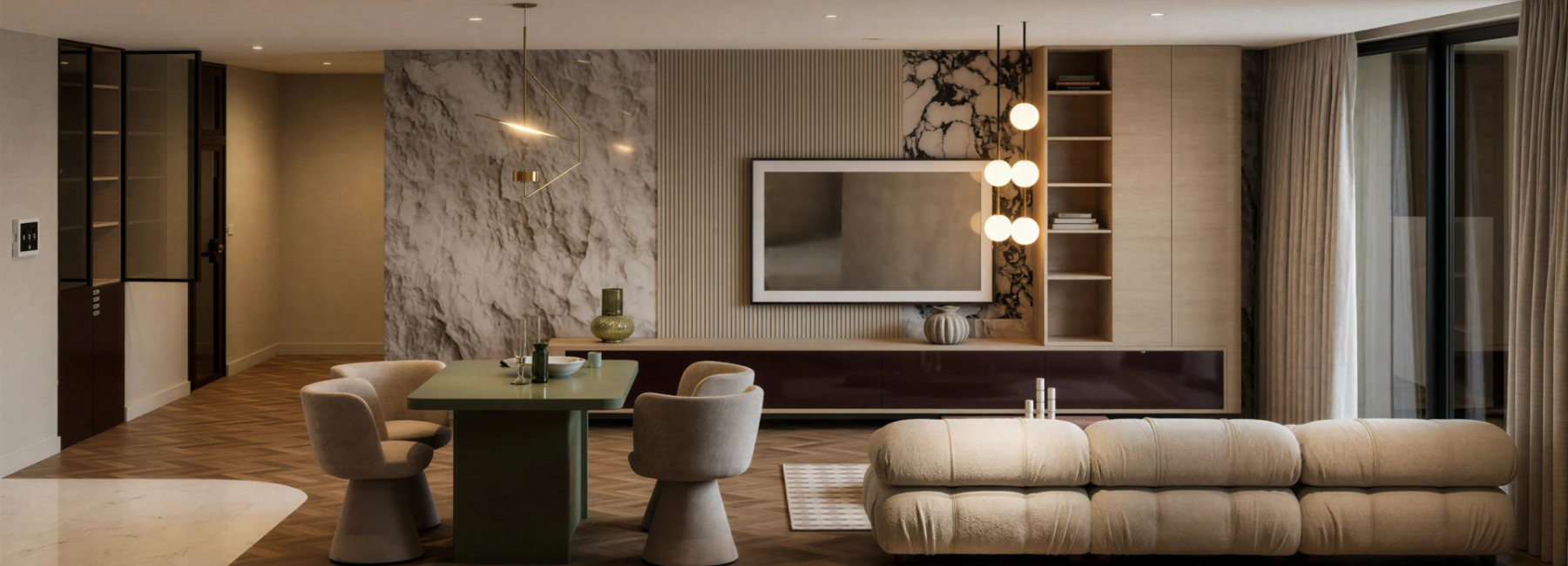 projekt wnętrz Śląsk projekt domu 200 m2 nowoczesne wnętrza domów jednorodzinnych projekt salonu z kuchnią i jadalnią aranżacja wnętrz Śląsk projekt wnętrz domu jednorodzinnego